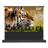 100-inch outdoor screen with a tiger image on a white background