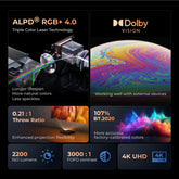 120 INCH Formovie Theater Premium Laser 4K TV Ultra Short Throw Projector+Winways UST Throw ALR Fresnel Screen