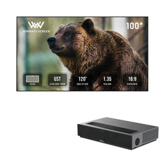 Formovie Theater Premium Laser 4K TV Ultra Short Throw Projector+Winways UST Throw ALR Solid Panel Fresnel Screen