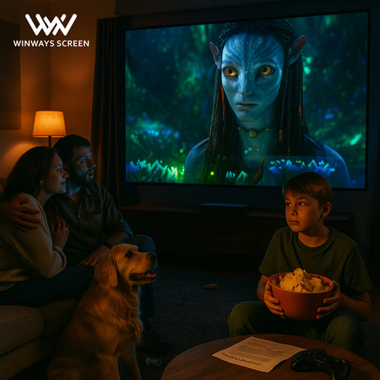 Winways 120-Inch ALR Fresnel Screen for gaming setup with PS5 and Xbox