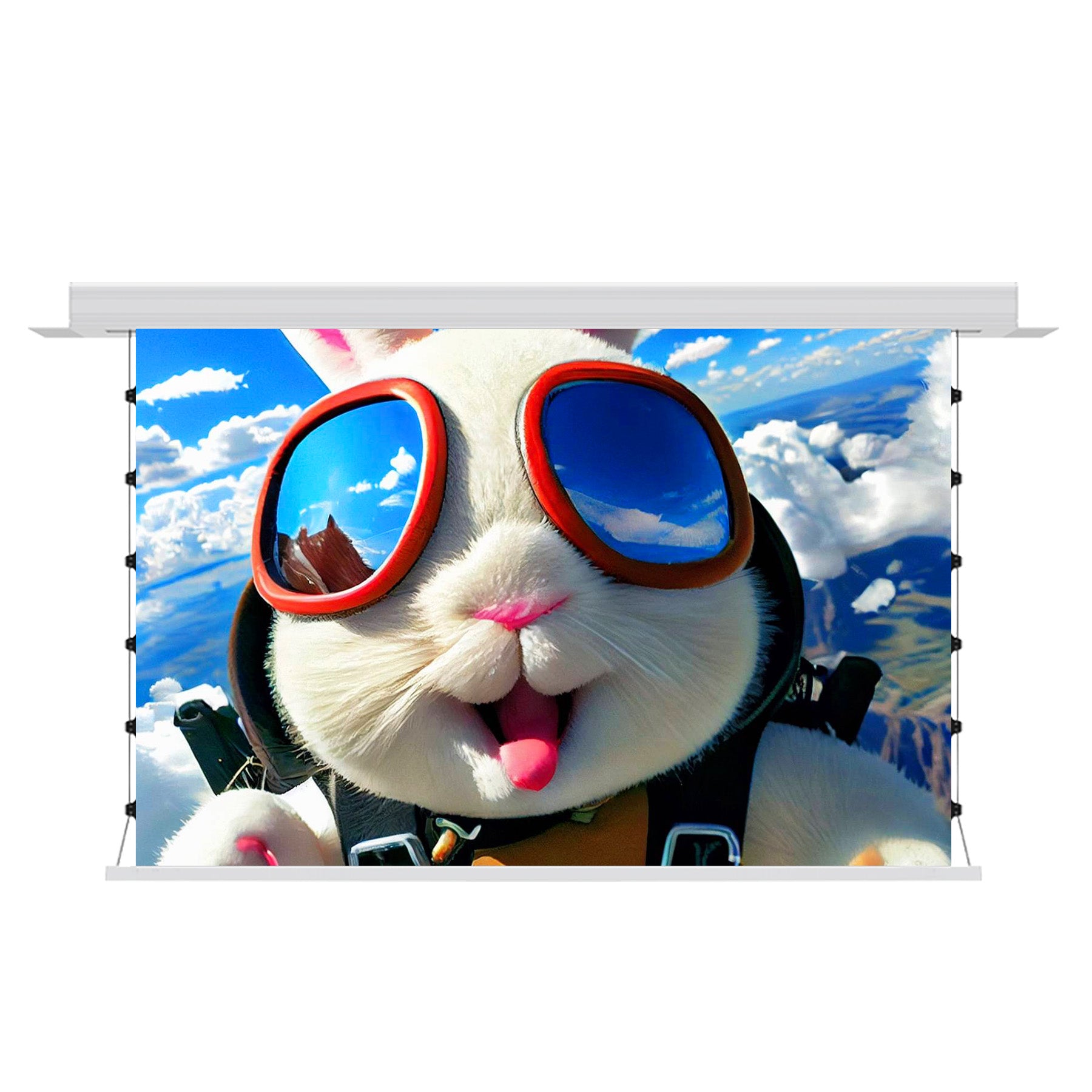 Winways UST Throw ALR 120'' Electric Lenticular Ceiling Tab-Tension Screen - Formovies