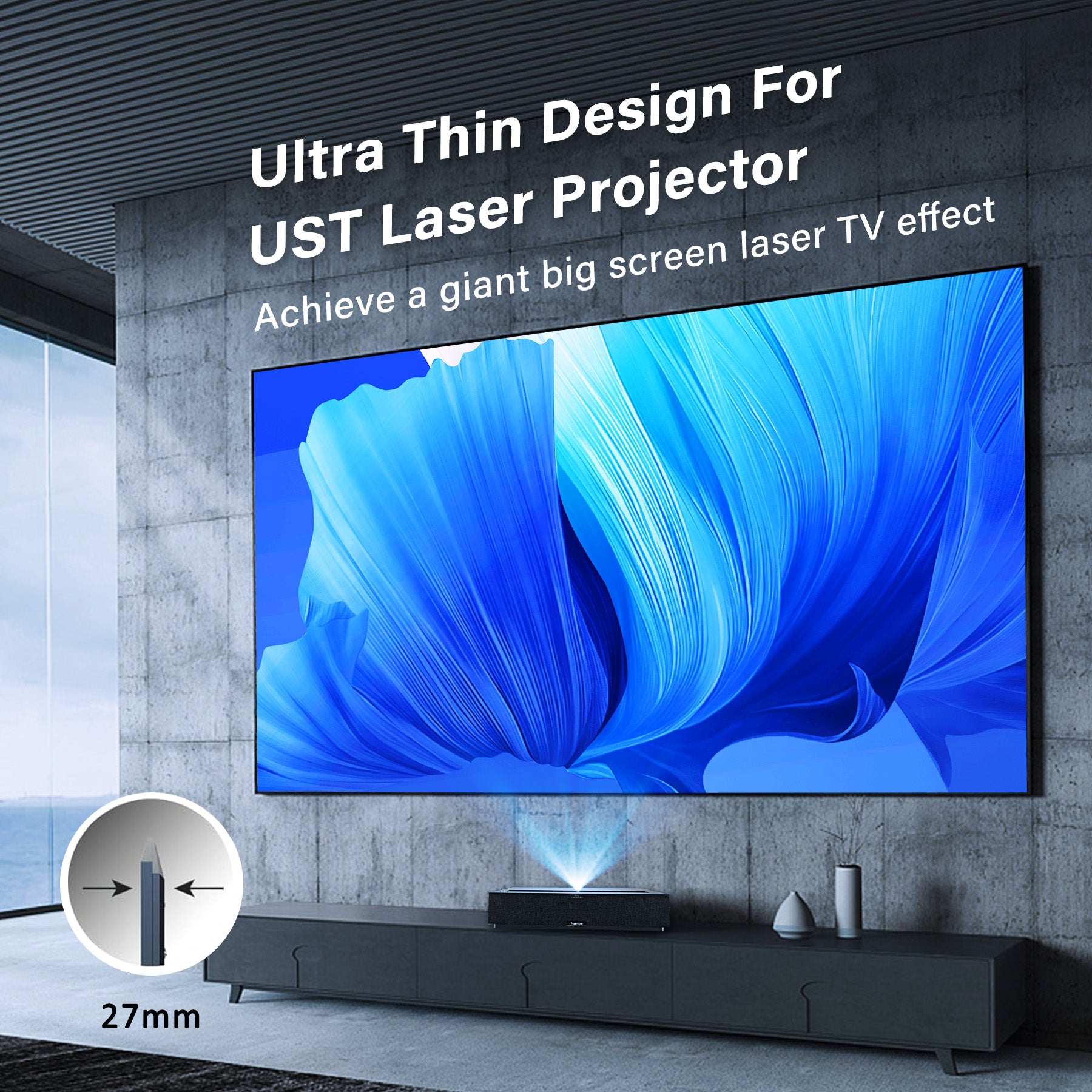 Winways UST Throw ALR Fixed Frame Lenticular Screen - Formovies