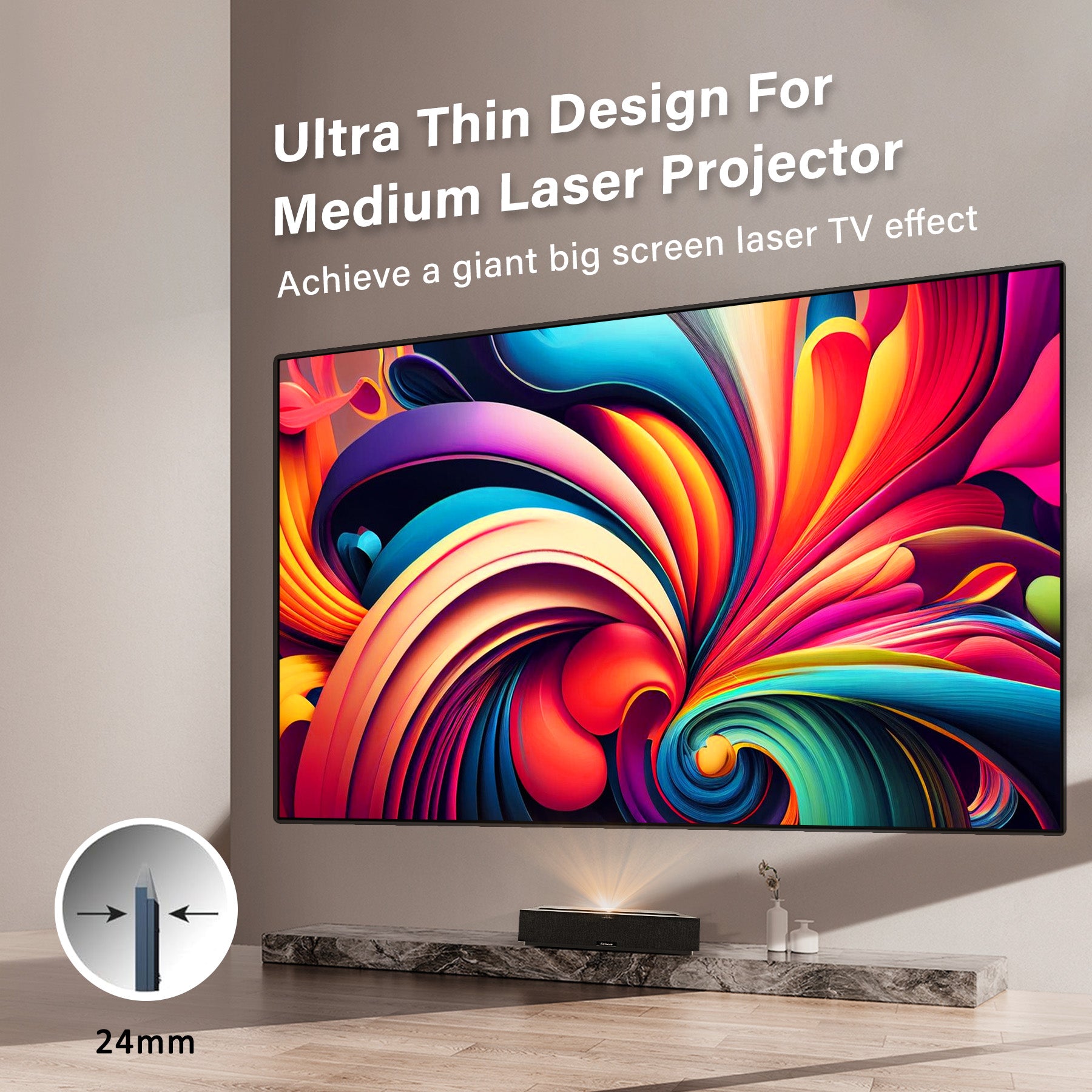Winways Medium Throw ALR Fixed Frame Fresnel Screen - Formovies