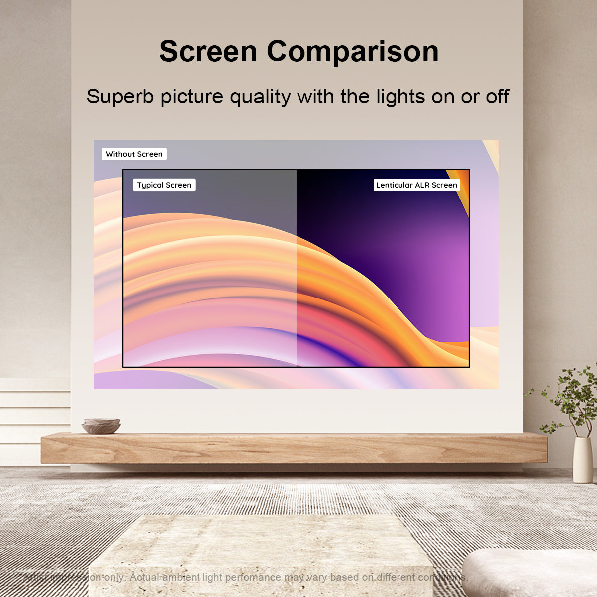 Winways UST Throw ALR Fixed Frame Lenticular Screen - Formovies