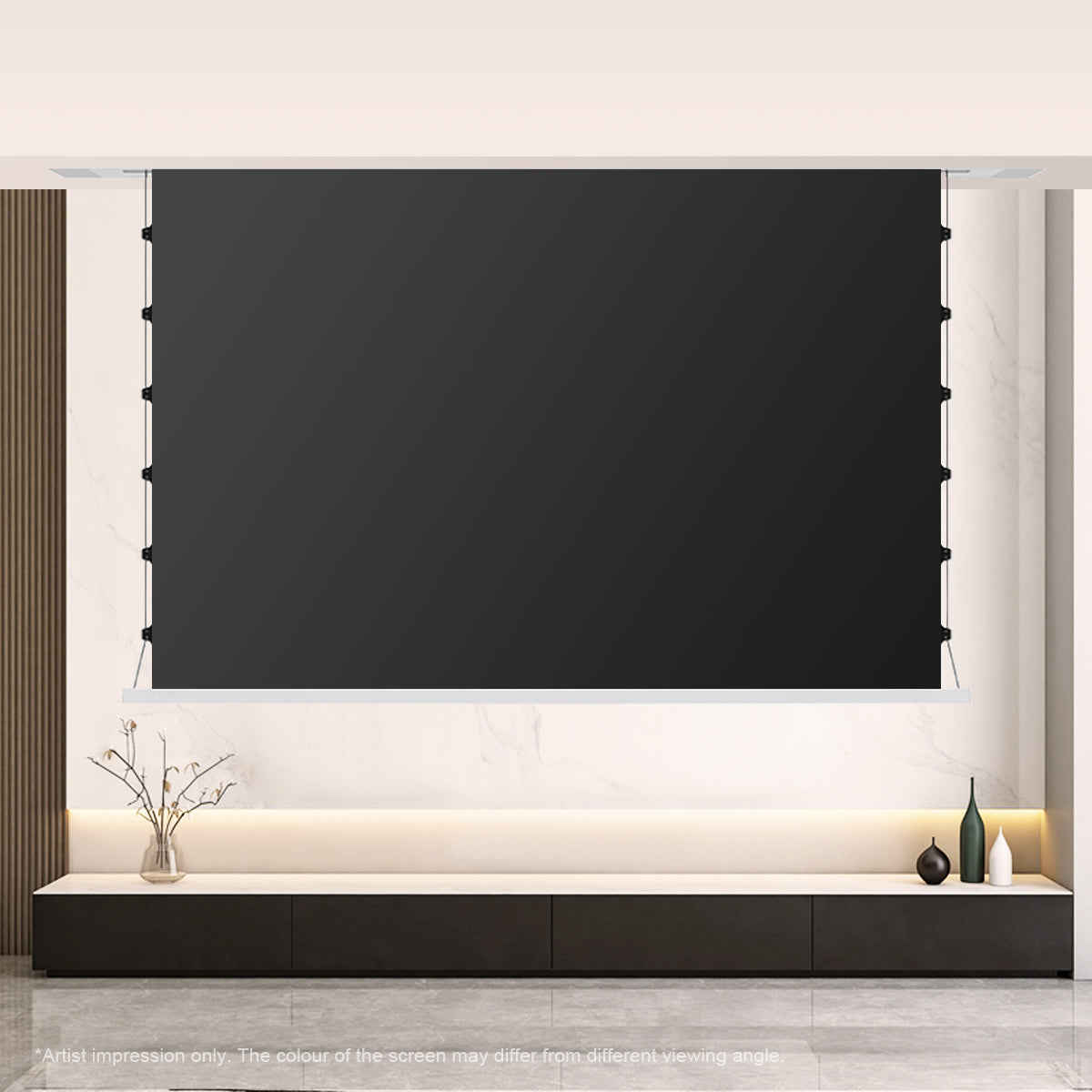 Winways UST Throw ALR 120'' Electric Lenticular Ceiling Tab-Tension Screen - Formovies