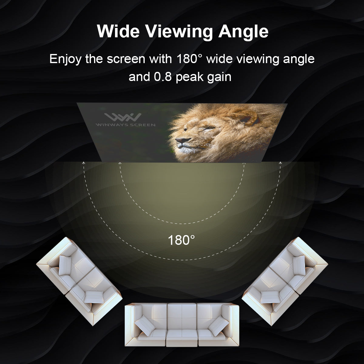 Winways UST Throw ALR 120'' Electric Lenticular Ceiling Tab-Tension Screen - Formovies